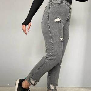 شلوار جین کامل طوسی