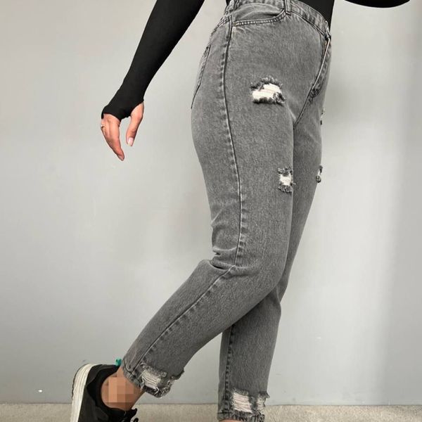 شلوار جین کامل طوسی