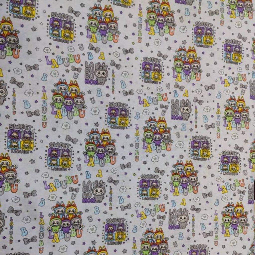 مشخصات پارچه ملحفه کودک طرح لبوبو عرض 2 متر کد A