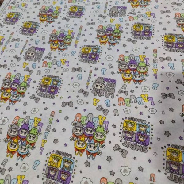 پارچه ملحفه کودک طرح لبوبو عرض 2 متر کد A