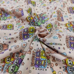 خرید اینترنتی پارچه ملحفه کودک طرح لبوبو عرض 2 متر کد B