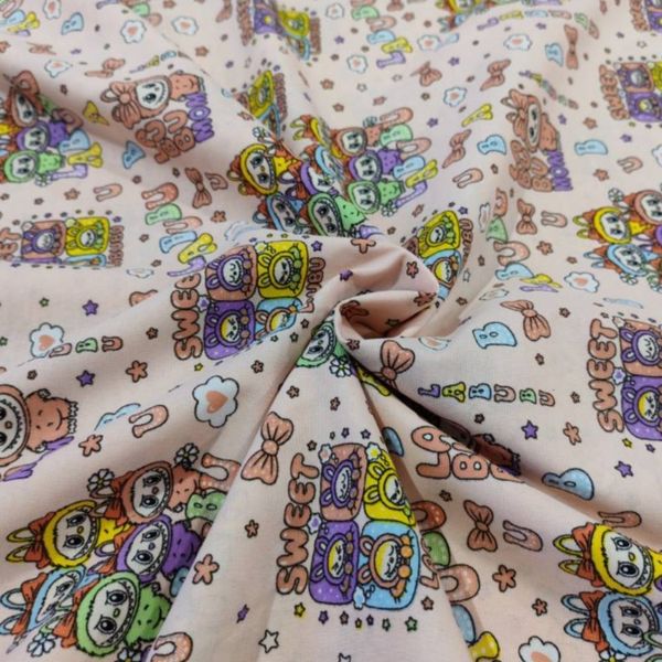 پارچه ملحفه کودک طرح لبوبو عرض 2 متر کد B