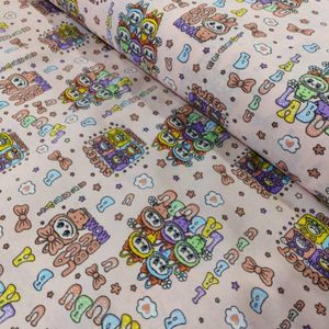 پارچه ملحفه کودک طرح لبوبو عرض 2 متر کد B