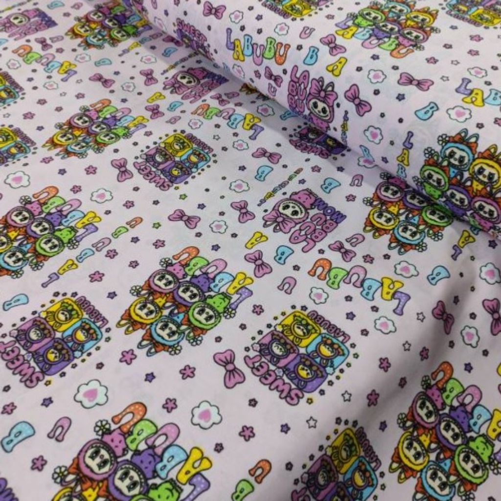 خرید آنلاین پارچه ملحفه کودک طرح لبوبو عرض 2 متر کد C