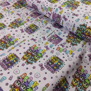 خرید آنلاین پارچه ملحفه کودک طرح لبوبو عرض 2 متر کد C