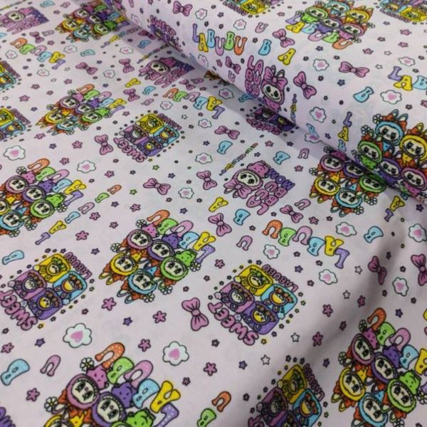 پارچه ملحفه کودک طرح لبوبو عرض 2 متر کد C