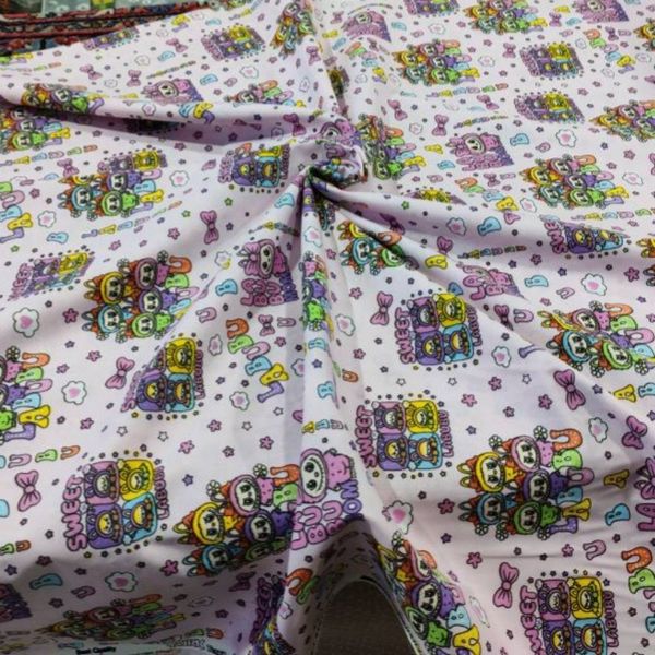 پارچه ملحفه کودک طرح لبوبو عرض 2 متر کد C