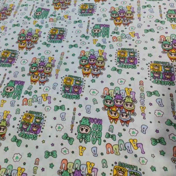 پارچه ملحفه کودک طرح لبوبو عرض 2 متر کد D