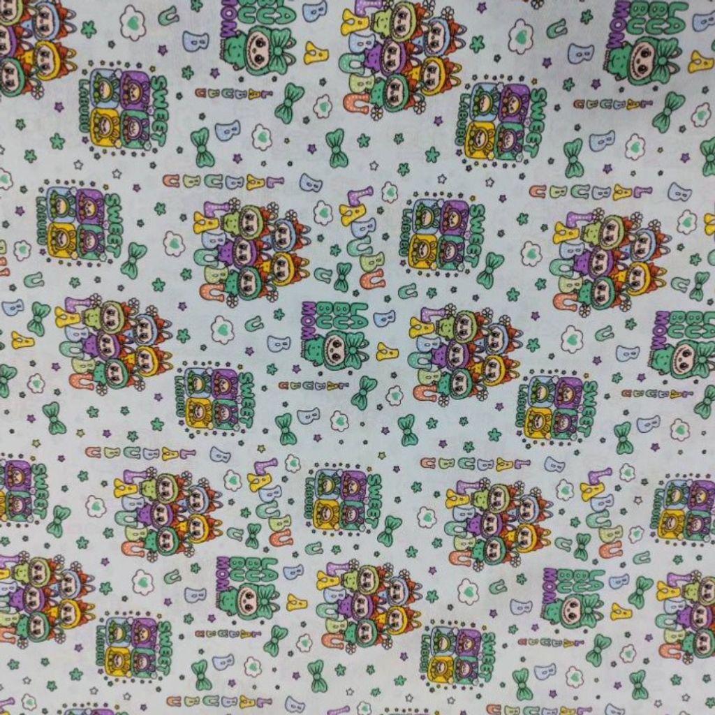 خرید اینترنتی پارچه ملحفه کودک طرح لبوبو عرض 2 متر کد D