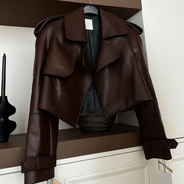 کت چرم باکسی