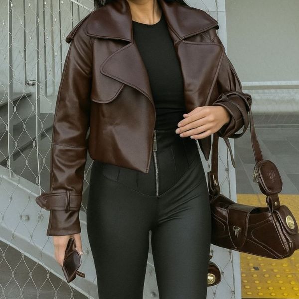 کت چرم باکسی