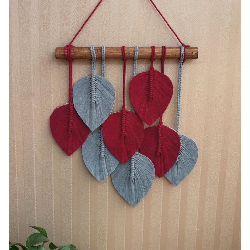 قیمت ارزان دیواراویز برگ مکرومه بافی طرح اپرا