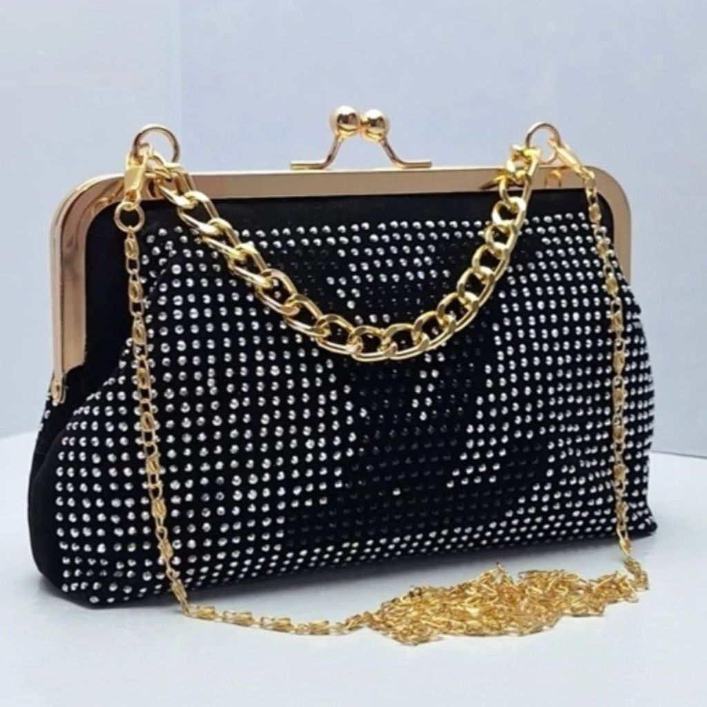 قیمت کیف مجلسی زنانه مدل نگینی طرح لویی ویتون