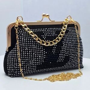 کیف مجلسی زنانه مدل نگینی طرح لویی ویتون