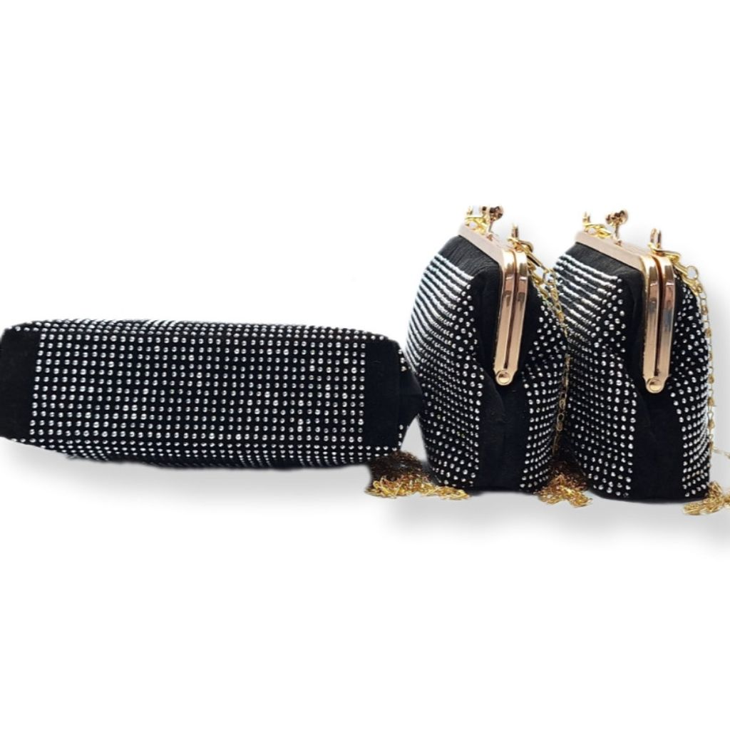 قیمت ارزان کیف مجلسی زنانه مدل نگینی طرح لویی ویتون