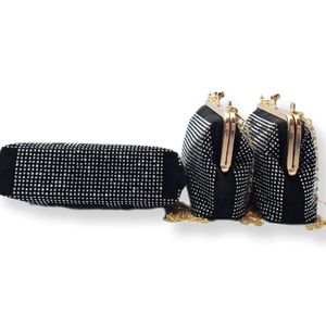 قیمت ارزان کیف مجلسی زنانه مدل نگینی طرح لویی ویتون