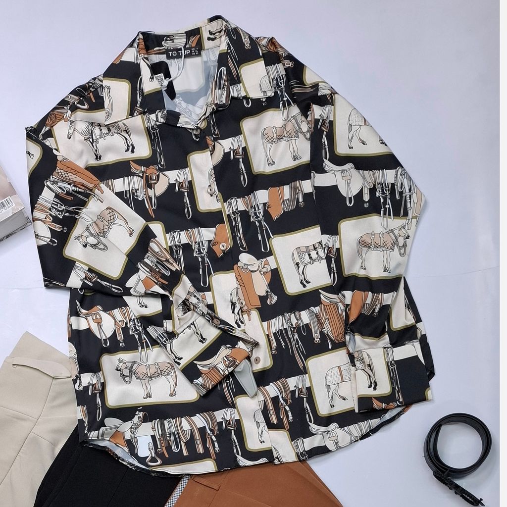 فروش اینترنتی شومیز ساتن ابریشم طرح هرمس