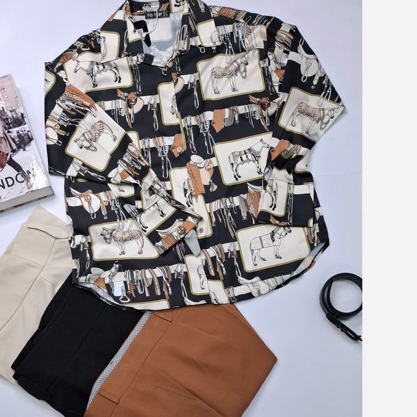 شومیز ساتن ابریشم طرح هرمس