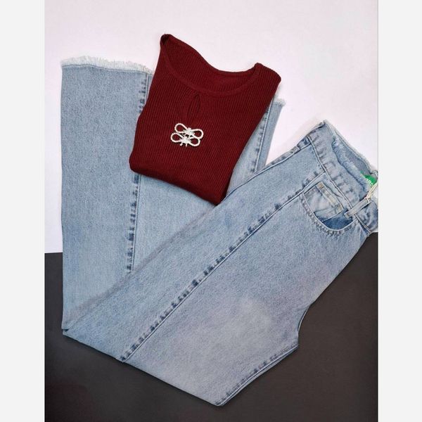 بلوز بافت جلو پاپیونی