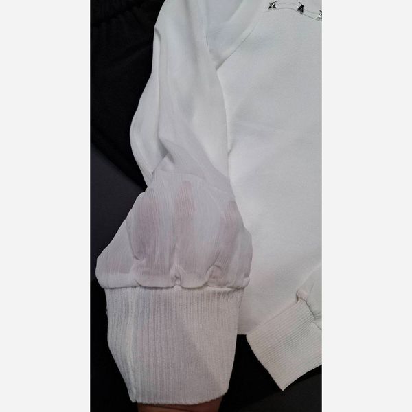 بلوز بافت ریز  آستین حریر