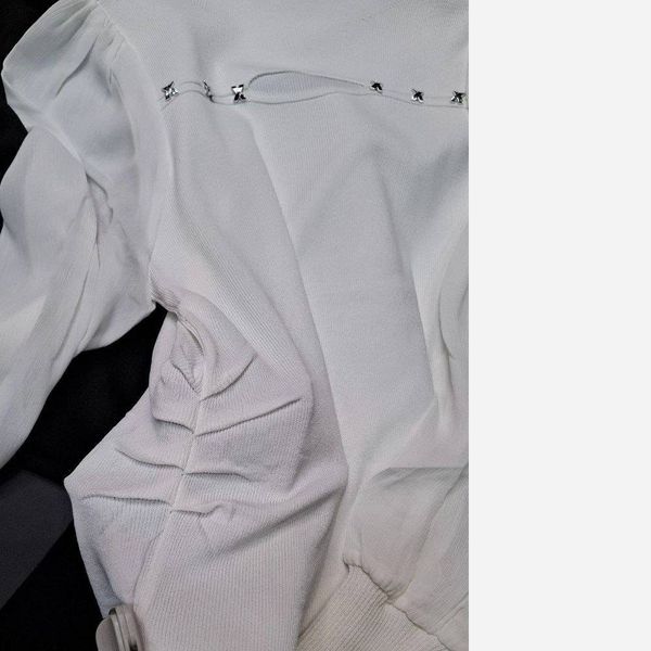 بلوز بافت ریز  آستین حریر