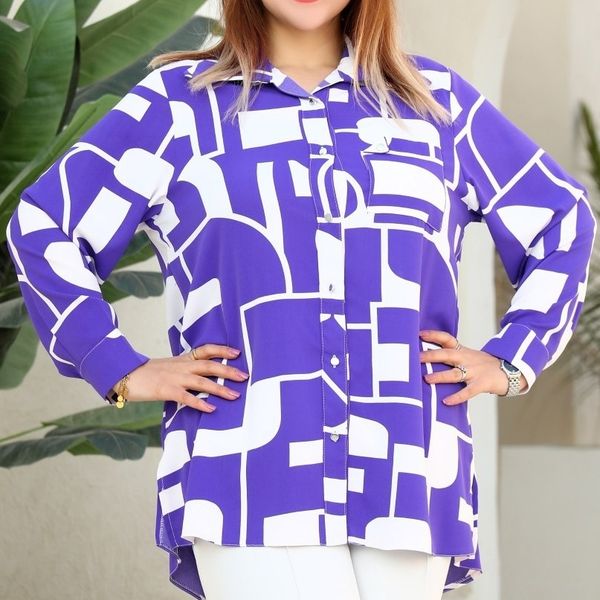 شومیز ساتن طرح دار