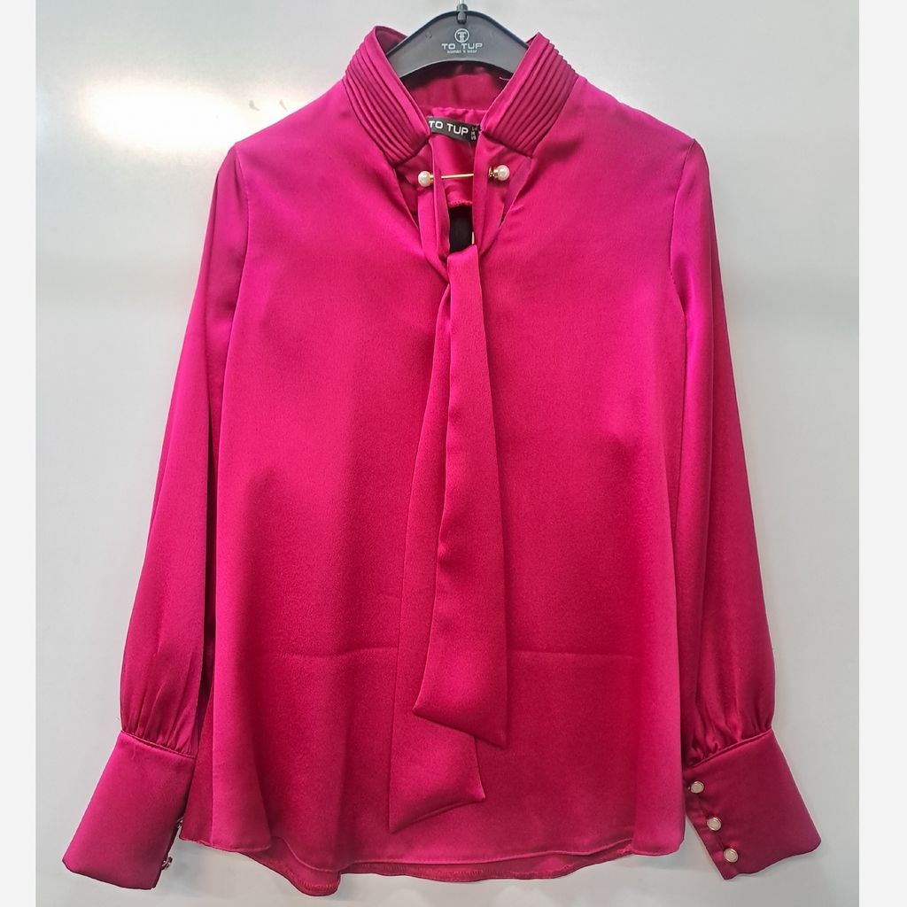 خرید آنلاین شومیز  یقه کرواتی 