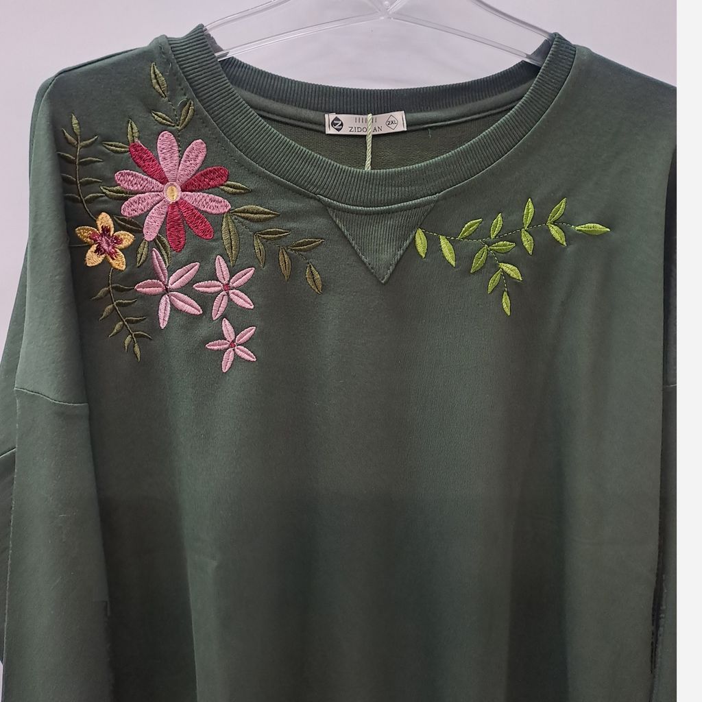 قیمت ارزان بلوز یقه گرد گلدوزی