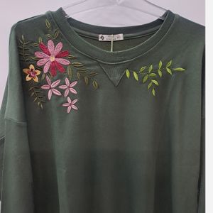 قیمت ارزان بلوز یقه گرد گلدوزی