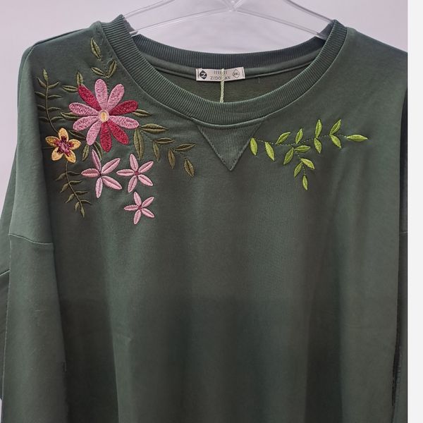 بلوز یقه گرد گلدوزی