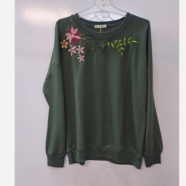 بلوز یقه گرد گلدوزی