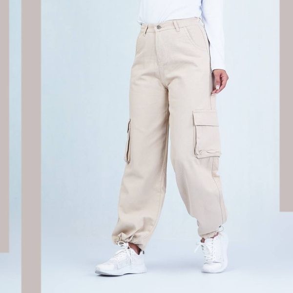 شلوار کارگو کتان