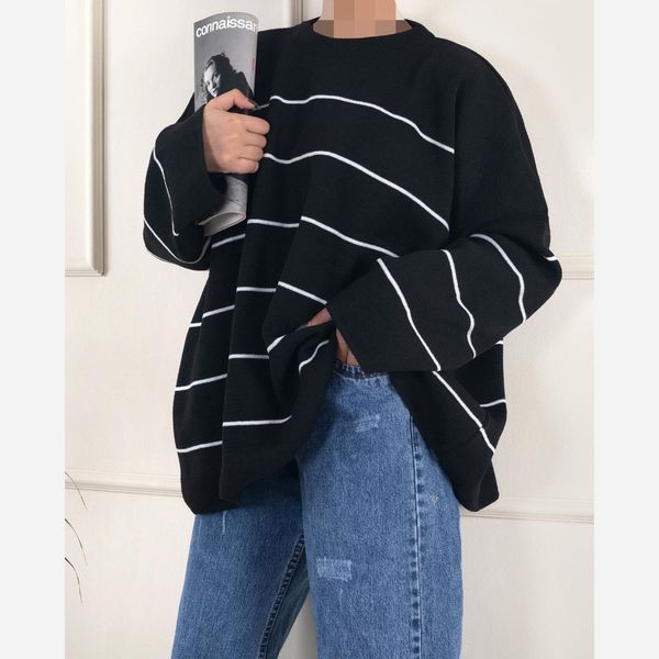 بلوز بافت لانگ راه راهج