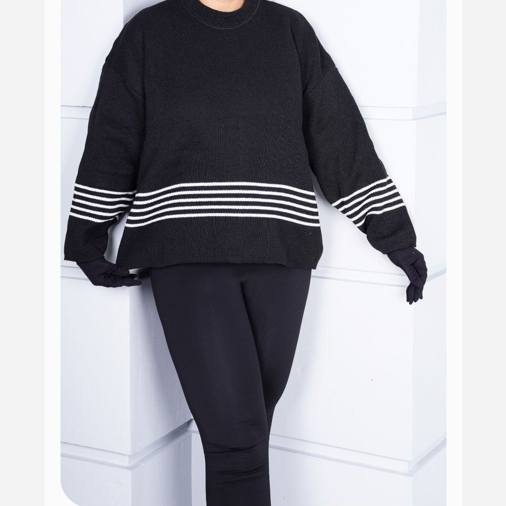 قیمت بلوز بافت مشکی راه دار 