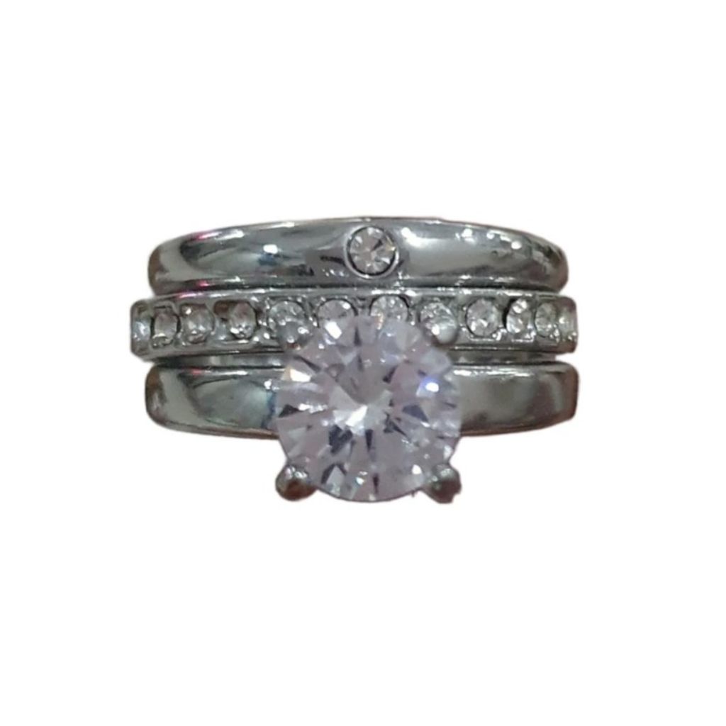 خرید آنلاین انگشتر زنانه پک ستایی تک نگین - accessory_vay - Angoshtar 019