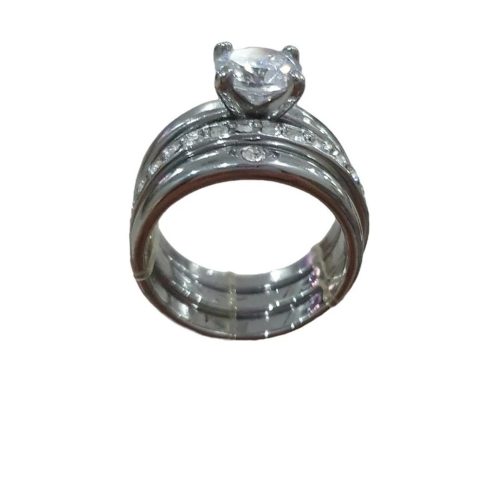 خرید آنلاین انگشتر زنانه پک ستایی تک نگین - accessory_vay - Angoshtar 019