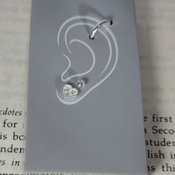 ایرکاف زنانه مدل پک سه تایی طرح قلب - accessory_vay - earkaf 002