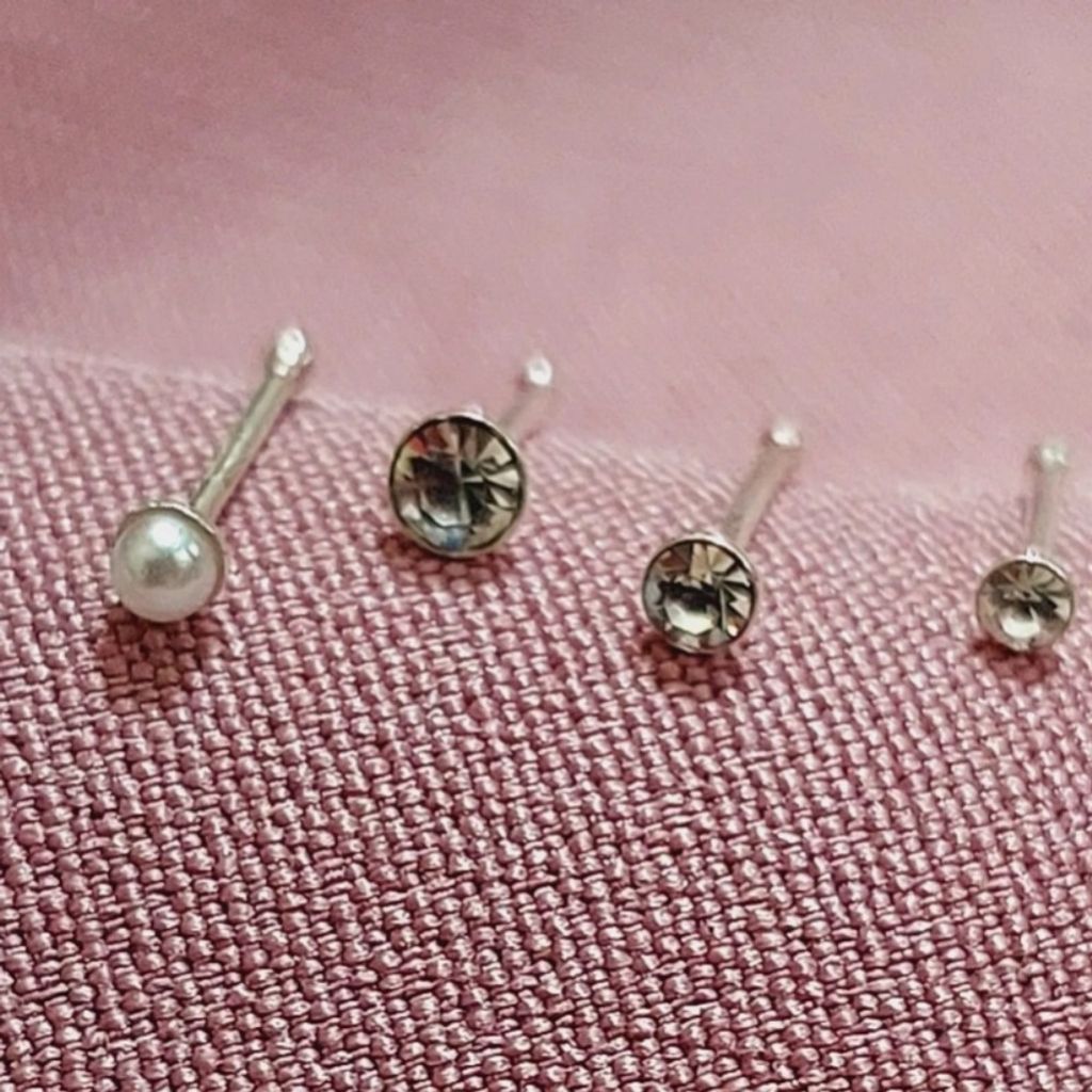 قیمت پیرسینگ بینی نقره زنانه مدل پک 4 تایی - accessory_vay - earkaf 007