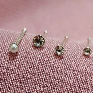 قیمت پیرسینگ بینی نقره زنانه مدل پک 4 تایی - accessory_vay - earkaf 007