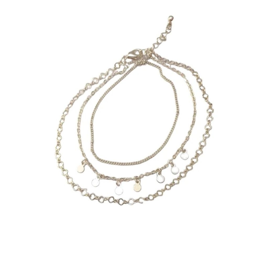 خرید آنلاین پابند زنانه مدل سه لاین آویز سکه ای - accessory_vay - paband 015