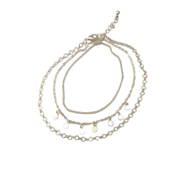 پابند زنانه مدل سه لاین آویز سکه ای - accessory_vay - paband 015