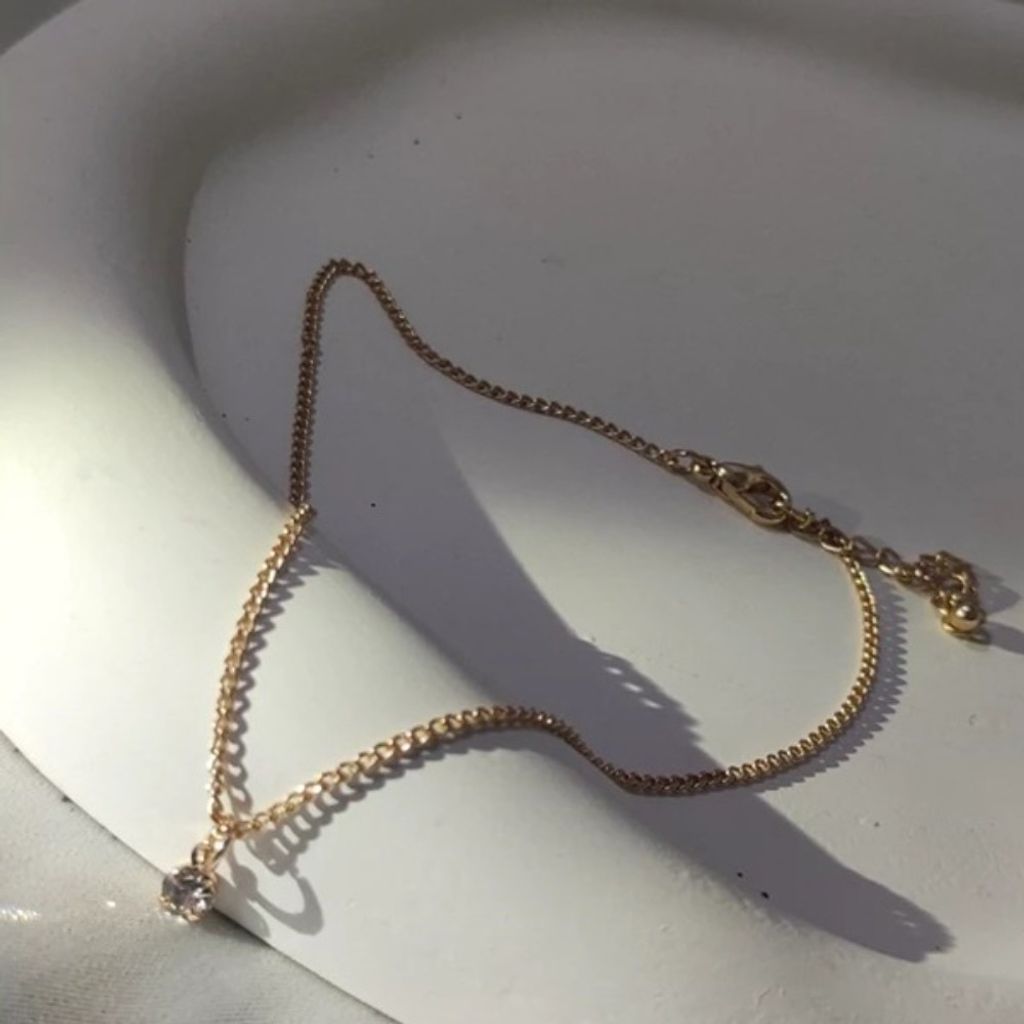 قیمت پابند زنانه مدل آویز نگین دار - accessory_vay - paband 017