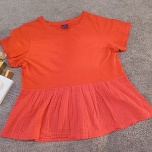 تیشرت زنانه پایین چین دار وارداتی