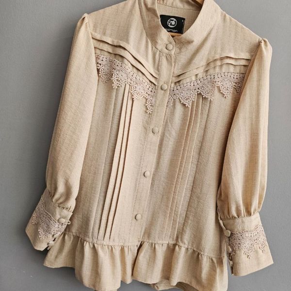 شومیز مجلسی تا سایز 58 رنگ کرم