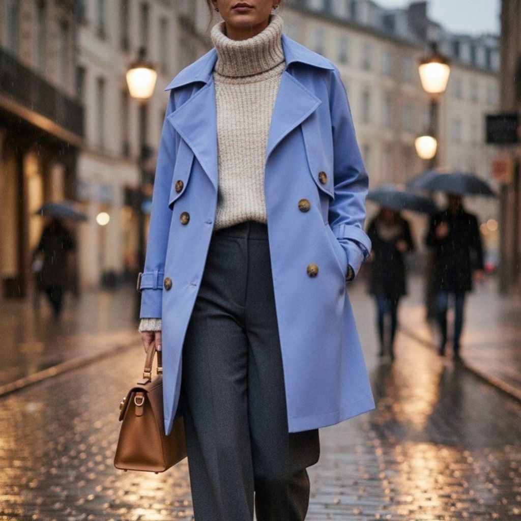 قیمت ارزان بارانی آستردار ترنج رنگ آبی