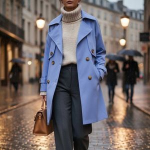 بارانی آستردار ترنج رنگ آبی