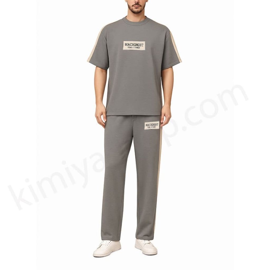 قیمت ست تیشرت و شلوار مردانه لانگ ملانژ رنگ زغالی