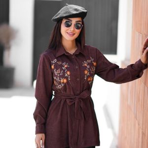 مانتو مخمل کبریتی آدری