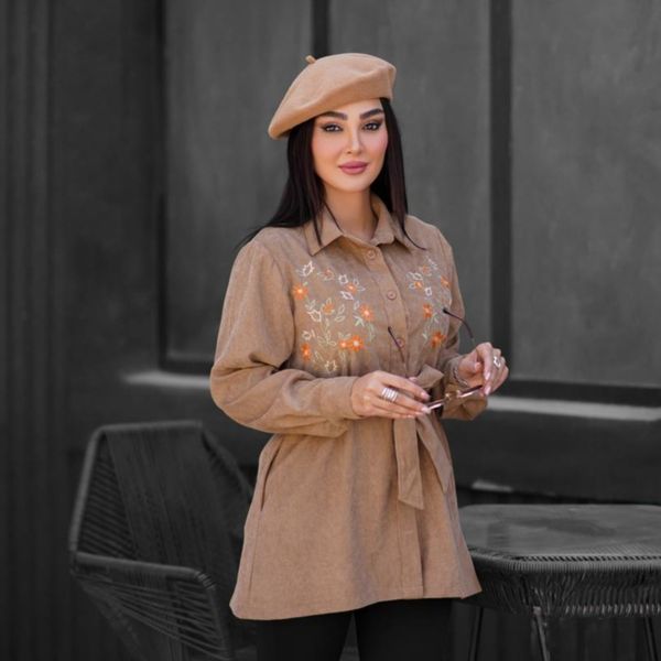 مانتو مخمل کبریتی آدری