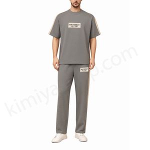 ست تیشرت و شلوار مردانه لانگ پنبه ملانژ